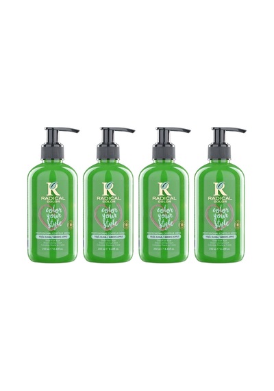 Radical Color New 25/greenapple Amonyaksız Su Bazlı Saç Boyası 250 Ml 4 Adet Yeşil Elma