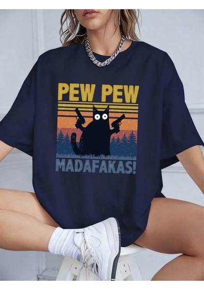 Noıssey Urban Pop Graphic Kadın Tişört Koleksiyonukod 5606 Lacivert