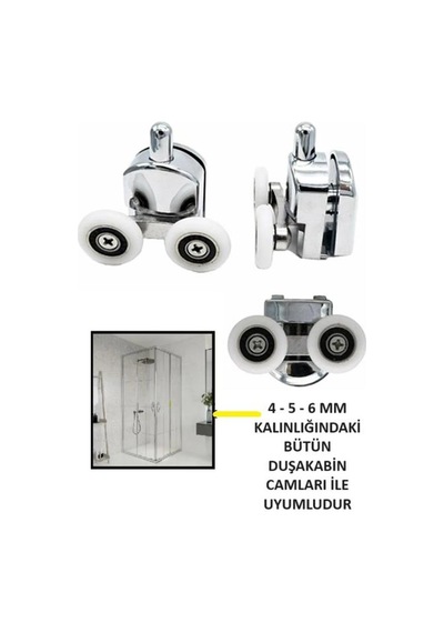 Tekerlek Duşakabin Tekerleği Alt Cam Rulman Krom Teker 23 Mm Beyaz - Şeffaf Tekerlek Duşakabin Tekerleği Alt Cam Rulman Krom Teker 23 Mm Beyaz - Şeffaf