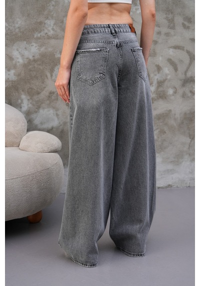 Cool Tarz Miami Antrasit Straight Wide Kadın Jean Antrasit Antrasit