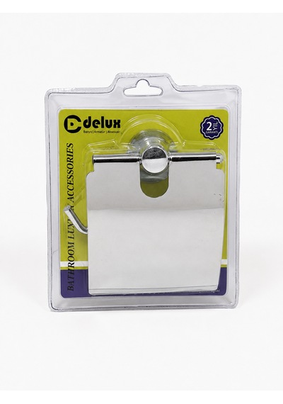 Delux Geniş Kapaklı Tuvalet Kağıtlığı Duvara Monte Krom