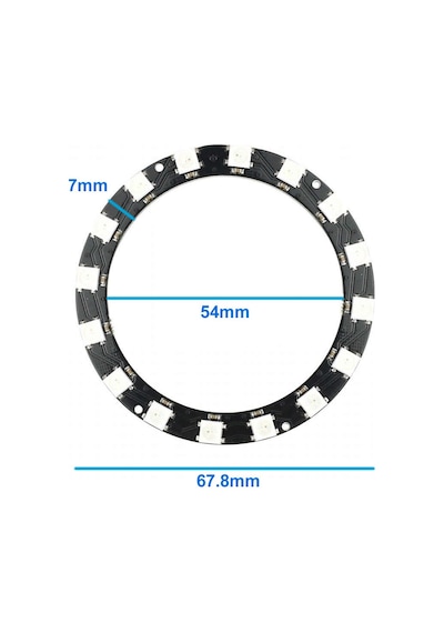 16 Bit Neopixel Halka Ring Ws2812b 5050 Rgb Led Modül 16 Lı Dijital Adreslenebilir Lamba Programlan