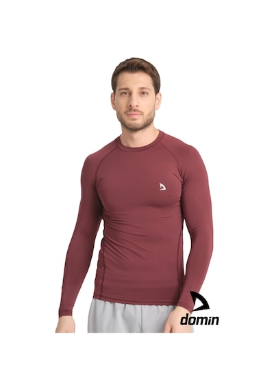 Hnc Sport Erkek Uzun Kol Bordo Fit Compression Spor Body Tshirt