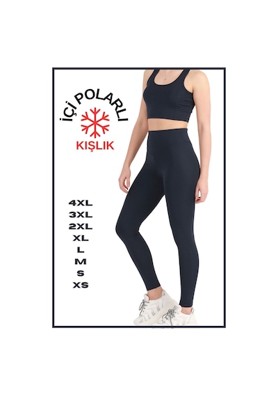 Missmaral Kadın Kışlık Içi Polarlı Yüksek Bel Toparlayıcı Tayt Lacivert Curve High Waist Fleece Winter 1028 Lacivert