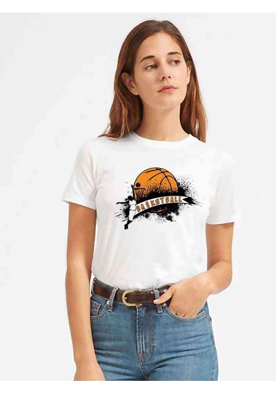 Silhouette Street Basketball Kadın Beyaz Tshirt