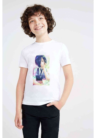 Tshirthane Anime Tokyo Ghoul Anteiku Baskılı Unisex Çocuk Beyaz T-Shirt (534783957)