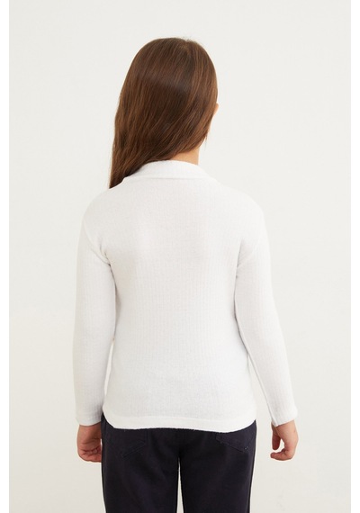 Fitilli Dik Yaka Kız Çocuk Body 26kcck7819134175-beyaz Beyaz