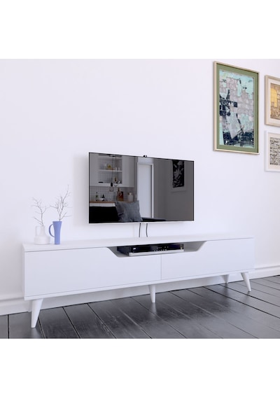Luzon Tv Sehpası Tv Ünitesi Beyaz