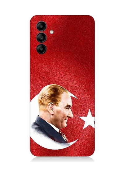 Samsung Galaxy M34 Uyumlu Bayrak Ve Mustafa Kemal Atatürk Desenli Silikon Kılıf