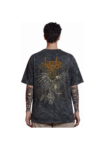Tasarım Lamb Of God Rock Metal Müzik Grubu Sırt Baskılı Unisex Ov Siyah