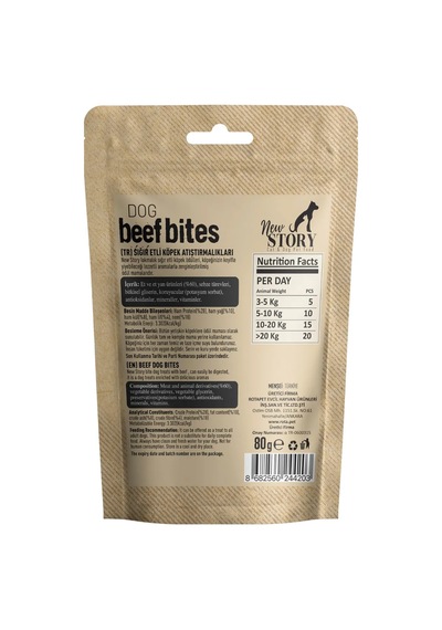 Dog Beef Bites 12x80gr. Biftekli, Köpek Ödül Maması