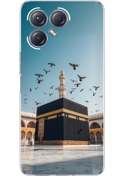 Tecno Pova 7 Ultra 5g Uyumlu Kabe Umre Ve Kuşlar Baskılı Silikon Kılıf Renkli
