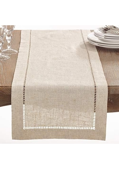 Saro Lıfestyle Polyester Ve Keten Karışımı Hemstitch Kenarlı Masa Örtüsü, Doğal, 40,64 Cm X 304,8 Cm Acı Kahverengi Saro Lıfestyle Polyester Ve Keten Karışımı Hemstitch Kenarlı Masa Örtüsü, Doğal, 40,64 Cm X 304,8 Cm Acı Kahverengi