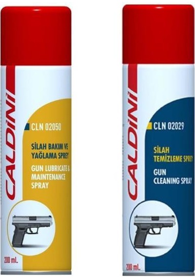Caldini Silah Yağlama Spreyi 200 ML +Silah Temizleme Spreyi 200 ML