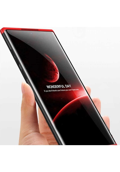 Galaxy Note 10 Plus Kılıf Zore Ays Kapak Siyah-Kırmızı