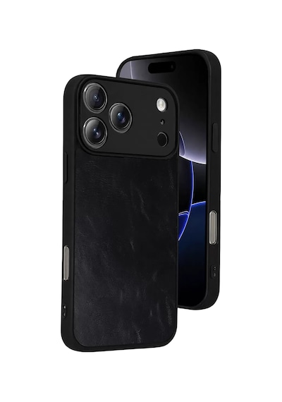 Newface Apple İphone 17 Pro Aras Deri Kapak - Siyah