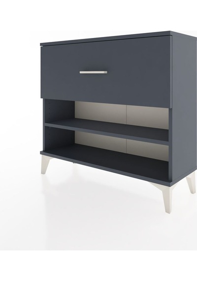 Arges Şifonyer Tek Raflı Tek Çekmeceli 88x30x80 Antrasit-antrasit Antrasit
