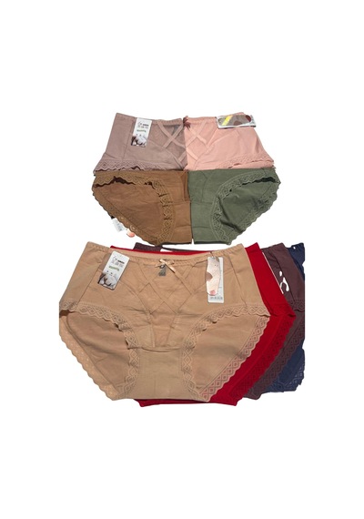 Unreal Underwear 6li Set Kadın Yüksek Bel Dantelli Toparlayıcı Külot Pamuklu Ve Rahat Bej