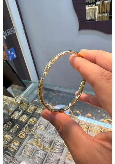 Xuping Bombeli Düz Kelepçe 14k Renk Gold