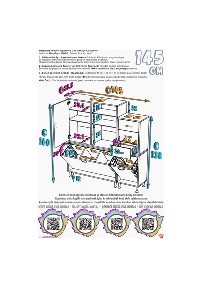 Vira 145 Cm Modüler Banyo Dolabı Sepetli Çekmeceli Çok Amaçlı Dolap 95+50 X160x32,5 Cm Beyaz Vira 145 Cm Modüler Banyo Dolabı Sepetli Çekmeceli Çok Amaçlı Dolap 95+50 X160x32,5 Cm Beyaz