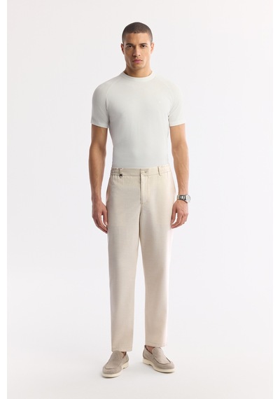 Avva Erkek Bej Yandan Cepli Beli Lastikli Soft Touch Comfort Slim Fit Pantolon A51y3217