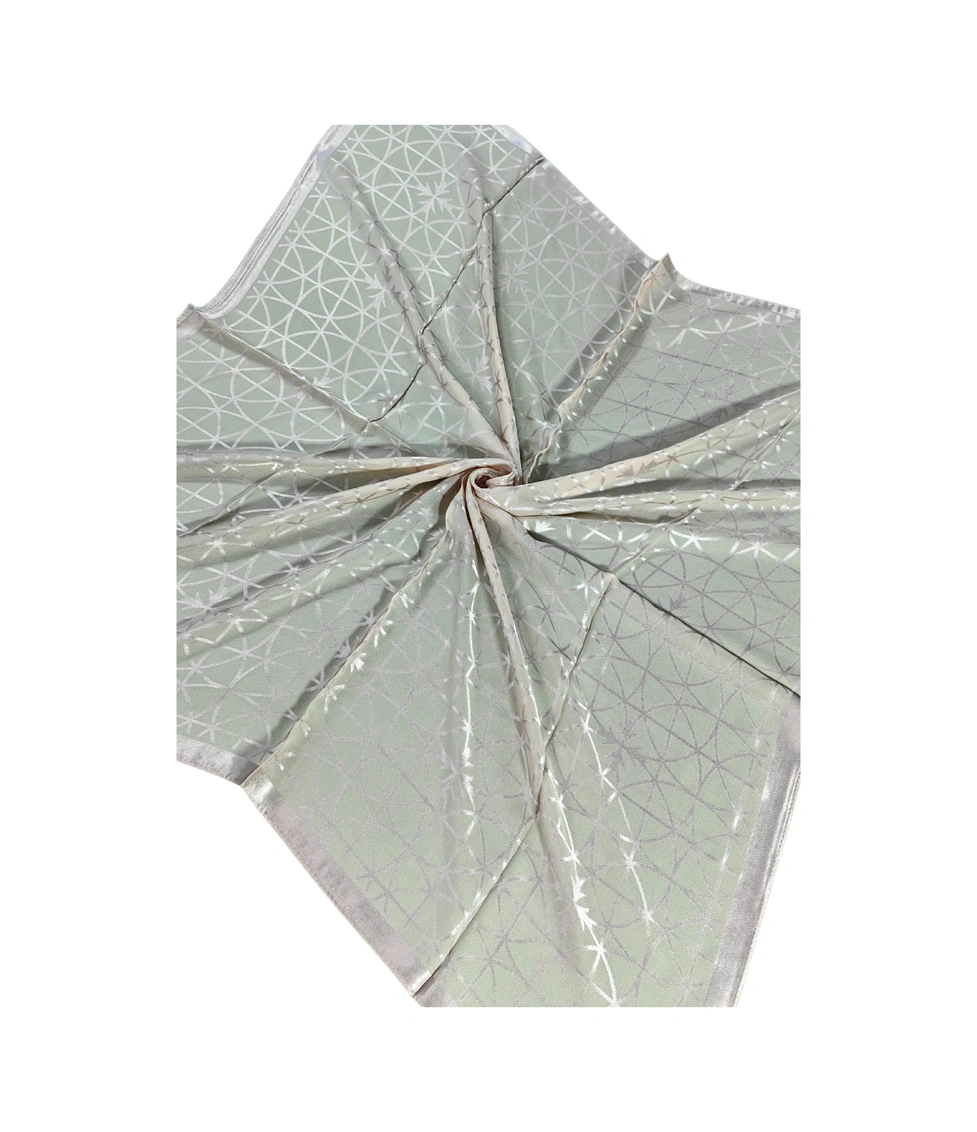 Mim Eşarp Mısırlı Eşarpları Devore Geometrik Desenli Eşarp Açık Mint