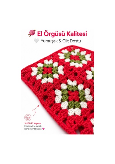 Anne Kız Kombin Bandana El Örgüsü Saç Bandı Bohem Stil Ayarlanabilir 2li Set Kırmızı