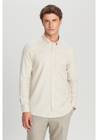 Premıum Altınyıldız Erkek Bej %100 Pamuk Slim Fit Dar Kesim Düğmeli Yaka Diagonal Desenli Flanel Gömlek Premıum Altınyıldız Erkek Bej %100 Pamuk Slim Fit Dar Kesim Düğmeli Yaka Diagonal Desenli Flanel Gömlek