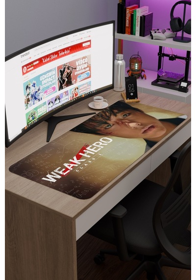 Weak Hero Class - K Drama V4 90x40 Xxl Gaming Kauçuk Kaymaz Taban Mouse Pad Fare Altlığı