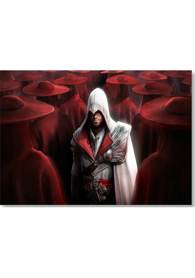 Cakasepetim Assassins Creed Suikastçi Ve Kırmızı Kıyafetliler Ahşap Mdf Tablo