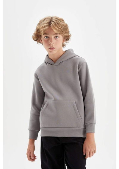 DeFacto Erkek Çocuk Cepli Kapüşonlu Kalın Okul Sweatshirt C7565A824AUGR436 DeFacto Erkek Çocuk Cepli Kapüşonlu Kalın Okul Sweatshirt C7565A824AUGR436