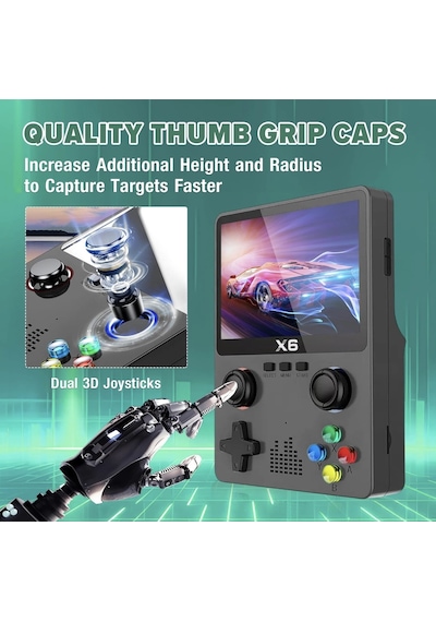 X6 Retro El Oyun Konsolu 10.000+ Oyun, 3.5 Ips Ekran, Çift 3d Joystick, 11 Emülatör Desteği, 64 G