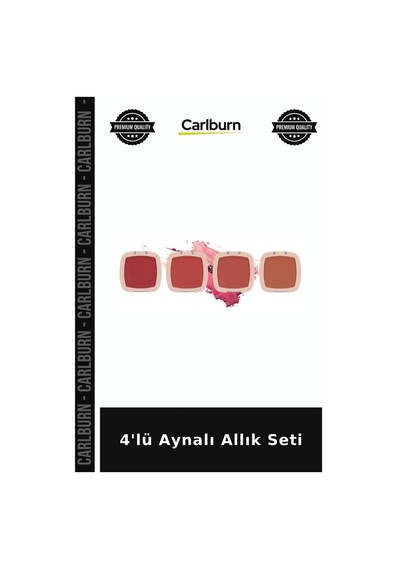 Özel Üretim Makyaj Kozmetik 4'lü Aynalı Allık Seti