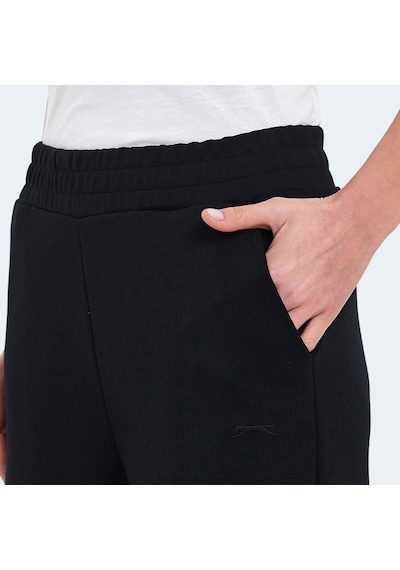 Slazenger VILLE Kadın Cepli Bol Paça Siyah Eşofman Altı