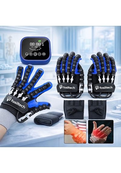 Rehabilitasyon Robot Eldiveni El Ve Parmak Egzersiz Cihazı Fizik Ted Avi Destekli L Beden Çift El