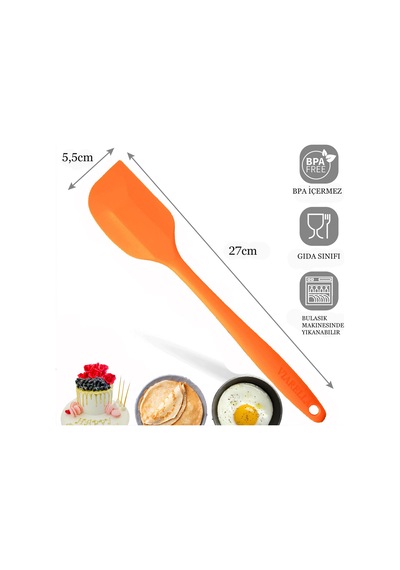 6'lı Silikon Spatula Seti Isıya Dayanıklı Yanmaz Yapışmaz 27cm