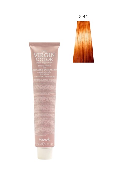 Nook Virgin Color Profesyonel Saç Boyası 100ml-yoğun Açık Bakır/elektrik Turuncu 8.44-rame Havuç Şekeri