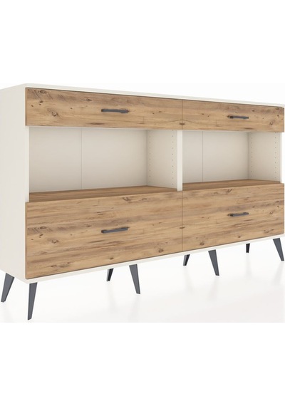 Arges Konsol 2 Raflı 4 Çekmeceli 176x30x99 Aytaşı-çam Aytaşı-çam