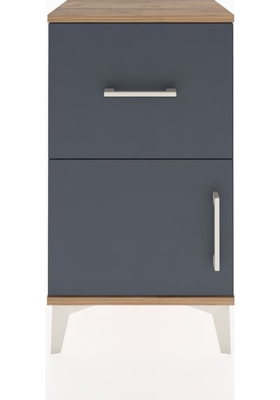 Arges Komodin Tek Raflı Tek Çekmeceli Tek Kapaklı 44x30x80 Çam-antrasit Atlas Çam