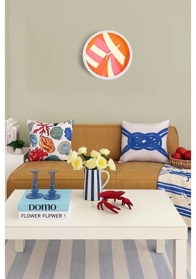 Modern Tasarım Duvar Saati - 35cm - Önü Camlı Beyaz Kasa - Sessiz Mekanizma-jh0439 Beyaz