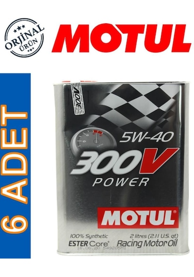 Motul 300V Power 5W-40 Motor Yağı 6 x 2 L