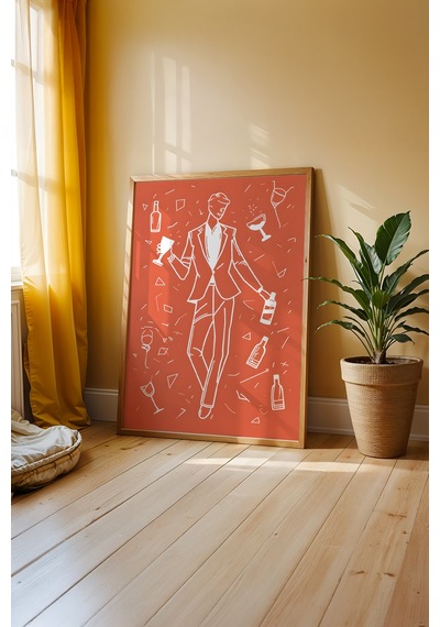 Gurme Mutfağı Temalı Ahşap Çerçeveli Poster Tablo 75