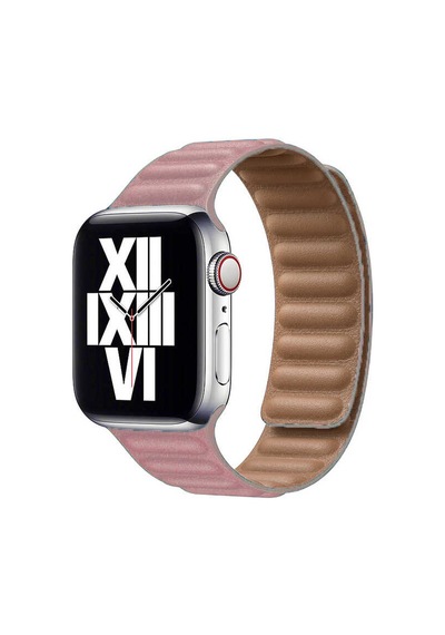 Ekılıf - Apple Uyumlu  Watch 40mm - Kordon Deri Kordon Krd-34 - Pembe