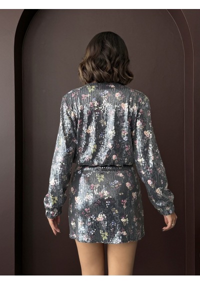 Verymoda Ciçek Baskılı Pullu Kısa Etek F2013 Çiçek Dsn Pullu