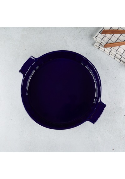 Aryıldız Elissa Rölyefli Yuvarlak Fırın Kabı Kobalt 32.5 Cm Çok Renkli