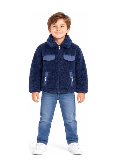 Mavi Boncukk Çocuk Unisex Peluş Welsoft Fermuarlı Kapüşonlu Ve Dik Yaka Polar Mont Ceket Lacivert Mavi Boncukk Çocuk Unisex Peluş Welsoft Fermuarlı Kapüşonlu Ve Dik Yaka Polar Mont Ceket Lacivert