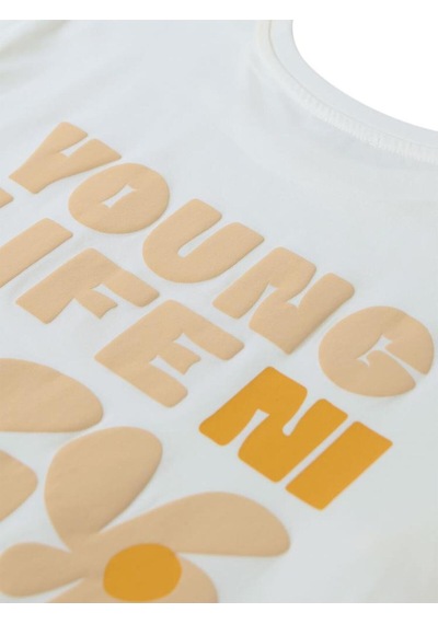 Civil Girls Young Life Baskılı 10-13 Yaş Tişört Ekru