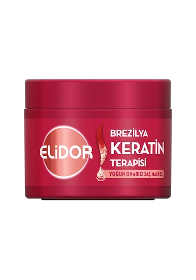 Elidor Brezilya Maske 220 Ml Keratin Hasar Görmüş Saçlar İçin Onarıcı Saç Maskes 2'li Ekonomik Tarı