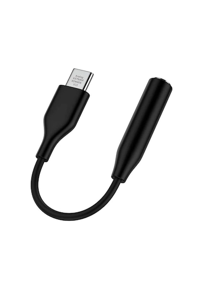 Typ-c İçin 3.5mm Kulaklık Ve Mikrofon Adaptörü Siyah Siyah
