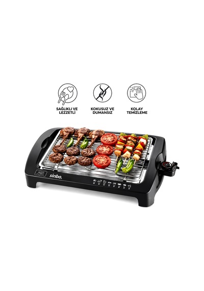 Elektrikli Dumansız Izgara 2000w - Termostatlı Yapışmaz